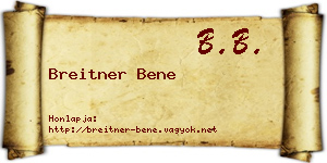 Breitner Bene névjegykártya